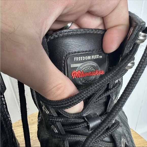 Milwaukee Motorcycle Boots Womens 9C Biker Accelerator Side Zip Freedom Flex - Picture 3 of 12